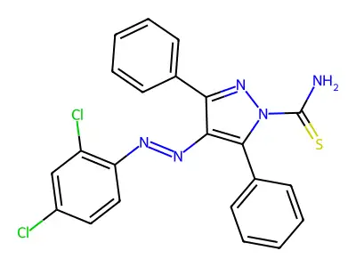 4-[(E)-(2,4-Dichlorophenyl)diazenyl]-3,5-diphenyl-1H-pyrazole-1-carbothioamide structure