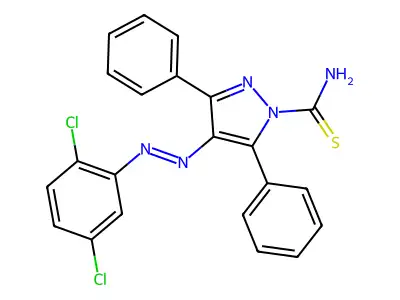 4-[(E)-(2,5-Dichlorophenyl)diazenyl]-3,5-diphenyl-1H-pyrazole-1-carbothioamide structure