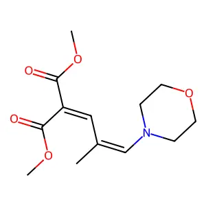 dimethyl 2-[(E)-2-methyl-3-morpholin-4-ylprop-2-enylidene]propanedioate structure