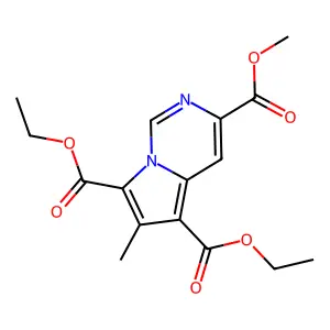 5-O,7-O-diethyl 3-O-methyl 6-methylpyrrolo[1,2-c]pyrimidine-3,5,7-tricarboxylate structure