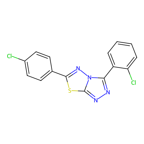 3-(2-Chlorophenyl)-6-(4-chlorophenyl)-[1,2,4]triazolo[3,4-b][1,3,4]thiadiazole structure