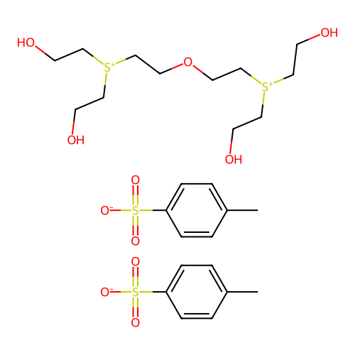 (Oxydiethylene)bis(bis(2-hydroxyethyl)sulphonium) bis(toluene-p-sulphonate) structure