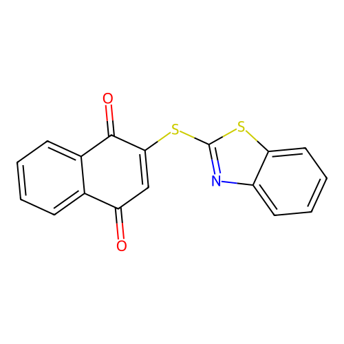 2-Benzothiazol-2-ylthionaphthalene-1,4-dione structure