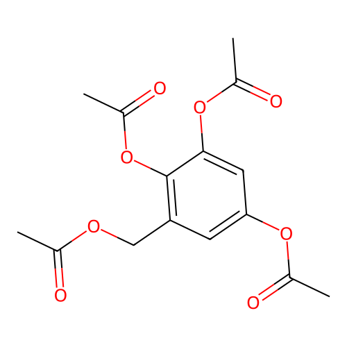 Benzyl alcohol, 2,3,5-trihydroxy-, tetraacetate structure