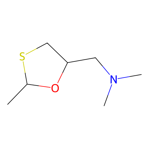 N,N-dimethyl-1-(2-methyl-1,3-oxathiolan-5-yl)methanamine structure