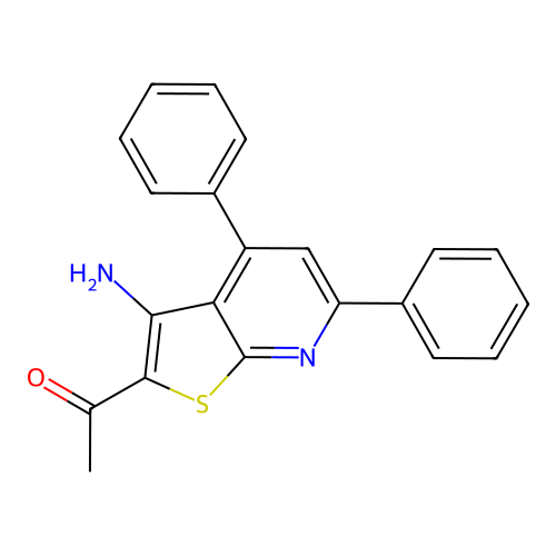 1-(3-Amino-4,6-diphenylthieno[2,3-b]pyridin-2-yl)ethanone structure