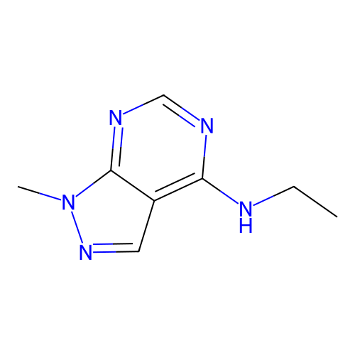 N-ethyl-1-methyl-1H-pyrazolo[3,4-d]pyrimidin-4-amine structure