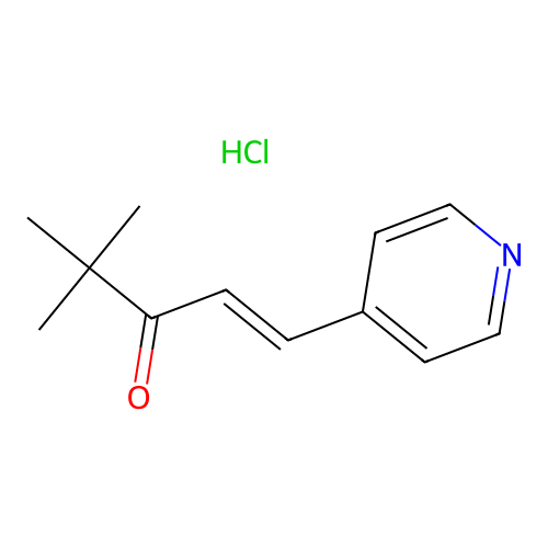 1-Penten-3-one, 4,4-dimethyl-1-(4-pyridinyl)-, hydrochloride structure