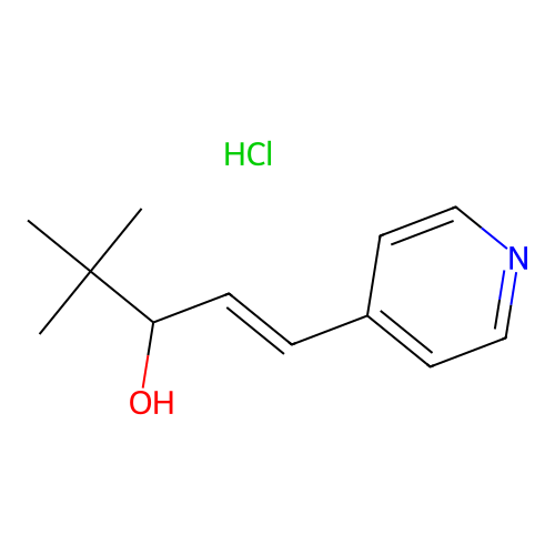 1-Penten-3-ol, 4,4-dimethyl-1-(4-pyridinyl)-, hydrochloride structure