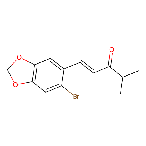 1-Penten-3-one, 1-(6-bromo-1,3-benzodioxol-5-yl)-4-methyl- structure