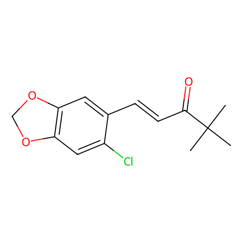 1-Penten-3-one, 1-(6-chloro-1,3-benzodioxol-5-yl)-4,4-dimethyl- structure