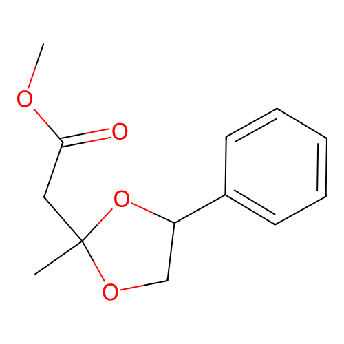 Methyl 2-(2-methyl-4-phenyl-1,3-dioxolan-2-yl)acetate structure