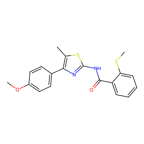 N-(4-(4-methoxyphenyl)-5-methylthiazol-2-yl)-2-(methylthio)benzamide structure
