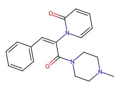 1-[3-(4-Methylpiperazin-1-yl)-3-oxo-1-phenylprop-1-en-2-yl]pyridin-2(1H)-one structure