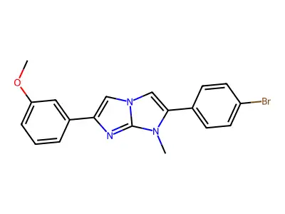 2-(4-bromophenyl)-6-(3-methoxyphenyl)-1-methyl-1H-imidazo[1,2-a]imidazole structure