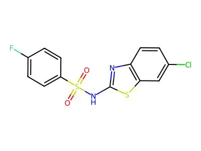 N-(6-chloro-1,3-benzothiazol-2-yl)-4-fluorobenzenesulfonamide structure