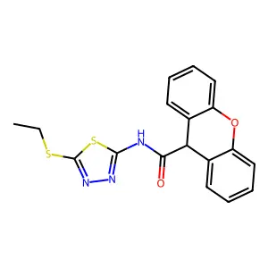 N-(5-ethylsulfanyl-1,3,4-thiadiazol-2-yl)-9H-xanthene-9-carboxamide structure