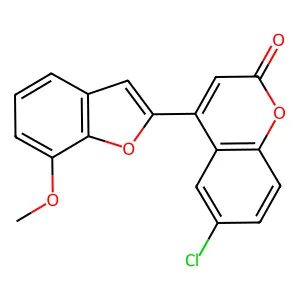 6-Chloro-4-(7-methoxy-1-benzofuran-2-yl)chromen-2-one structure