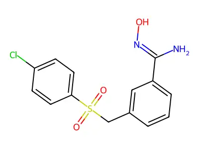 3-[(4-chlorophenyl)sulfonylmethyl]-N'-hydroxybenzenecarboximidamide structure