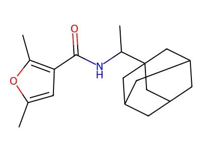 N-[1-(1-adamantyl)ethyl]-2,5-dimethyl-3-furamide structure