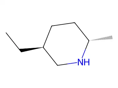 Piperidine, 5-ethyl-2-methyl-, trans- structure