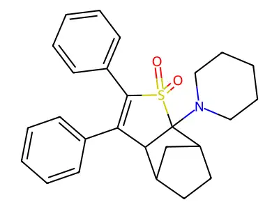 Piperidine, 1-(4,5,6,7-tetrahydro-2,3-diphenyl-4,7-methanobenzo(b)thien-7a(3ah)-yl)-, S,S-dioxide, (3a-alpha,4-beta,7-beta,7a-alpha)- structure