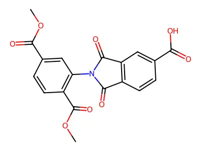 2-[2,5-bis(methoxycarbonyl)phenyl]-1,3-dioxo-2,3-dihydro-1H-isoindole-5-carboxylic acid structure