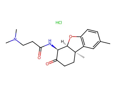 Propanamide, 3-(dimethylamino)-N-(1,2,3,4,4a,9b-hexahydro-8,9b-dimethyl-3-oxo-4-benzofuranyl)-, monohydrochloride, (4-alpha,4a-beta,9b-beta)- structure