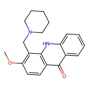 9-Acridanone, 3-methoxy-4-(piperidinomethyl)- structure