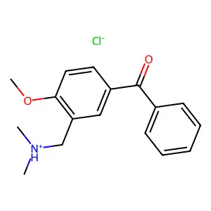 Benzophenone, 3-dimethylaminomethyl-4-methoxy-, hydrochloride structure