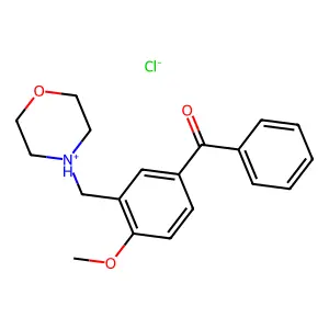 Benzophenone, 4-methoxy-3-morpholinomethyl-, hydrochloride structure