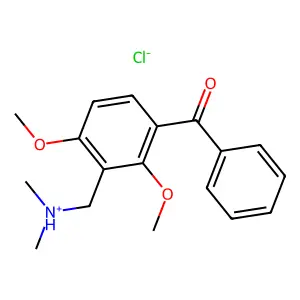Benzophenone, 2,4-dimethoxy-3-dimethylaminomethyl-, hydrochloride structure