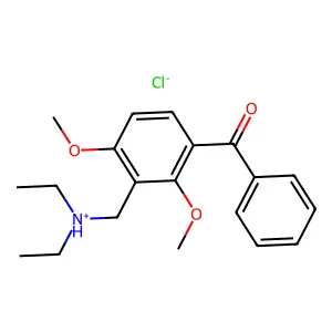 Benzophenone, 3-diethylaminomethyl-2,4-dimethoxy-, hydrochloride structure