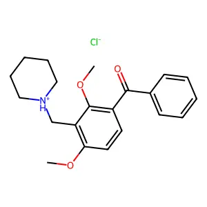 Benzophenone, 2,4-dimethoxy-3-piperidinomethyl-, hydrochloride structure
