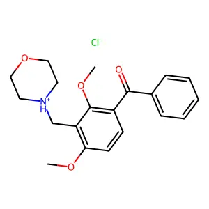 Benzophenone, 2,4-dimethoxy-3-morpholinomethyl-, hydrochloride structure