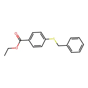 Benzoic acid, p-benzylthio-, ethyl ester structure