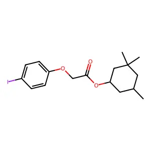 Acetic acid, (4-iodophenoxy)-, 3,3,5-trimethylcyclohexyl ester structure