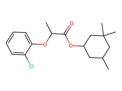 Propanoic acid, 2-(2-chlorophenoxy)-, 3,3,5-trimethylcyclohexyl ester structure