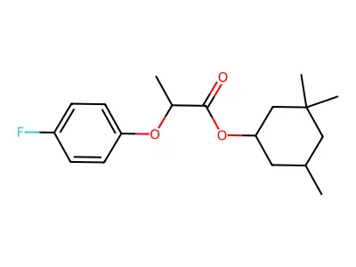 Propanoic acid, 2-(4-fluorophenoxy)-, 3,3,5-trimethylcyclohexyl ester structure