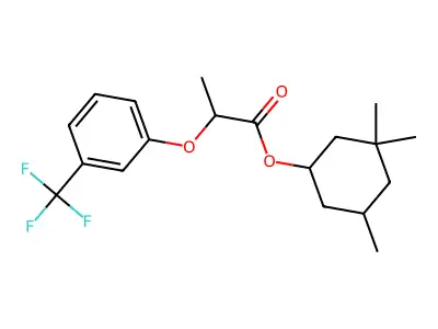 Propanoic acid, 2-(3-(trifluoromethyl)phenoxy)-, 3,3,5-trimethylcyclohexyl ester structure