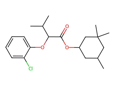 Butanoic acid, 2-(2-chlorophenoxy)-3-methyl-, 3,3,5-trimethylcyclohexyl ester structure