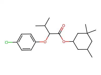 Butanoic acid, 2-(4-chlorophenoxy)-3-methyl-, 3,3,5-trimethylcyclohexyl ester structure
