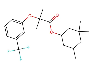 3,3,5-Trimethylcyclohexyl 2-methyl-2-(3-(trifluoromethyl)phenoxy)propanoate structure