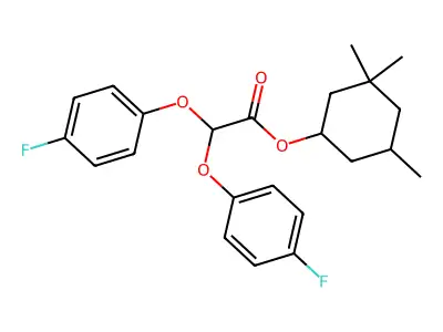 3,3,5-Trimethylcyclohexyl bis(4-fluorophenoxy)acetate structure
