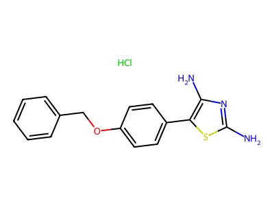 Thiazole, 5-(p-benzyloxyphenyl)-2,4-diamino-, hydrochloride structure