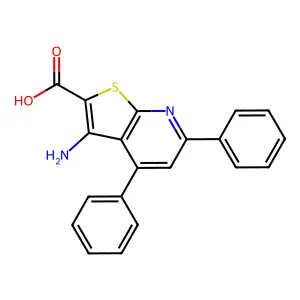 3-Amino-4,6-diphenylthieno[2,3-b]pyridine-2-carboxylic acid structure