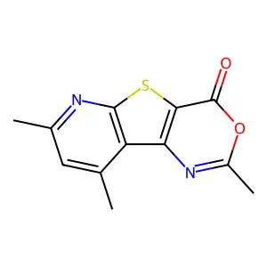 2,7,9-trimethyl-4H-pyrido[3',2':4,5]thieno[3,2-d][1,3]oxazin-4-one structure