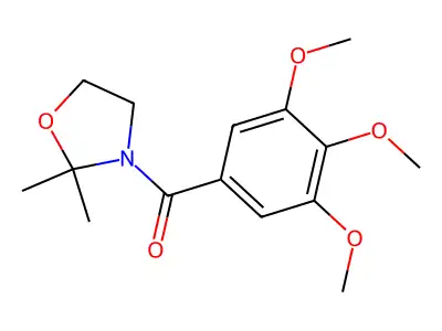Oxazolidine, 2,2-dimethyl-3-(3,4,5-trimethoxybenzoyl)- structure