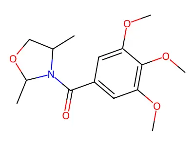 Oxazolidine, 2,4-dimethyl-3-(3,4,5-trimethoxybenzoyl)- structure
