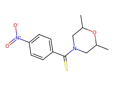 (2,6-Dimethylmorpholin-4-yl)(4-nitrophenyl)methanethione structure